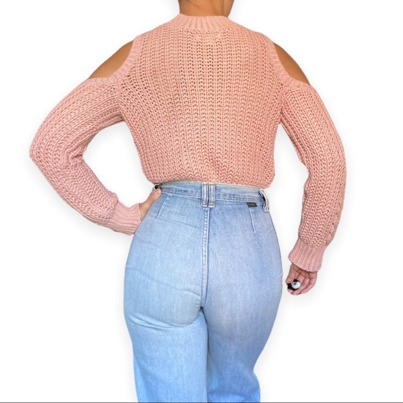 Aeropostale Pink Cold Shoulder Sweater Top - Picture 3 of 4